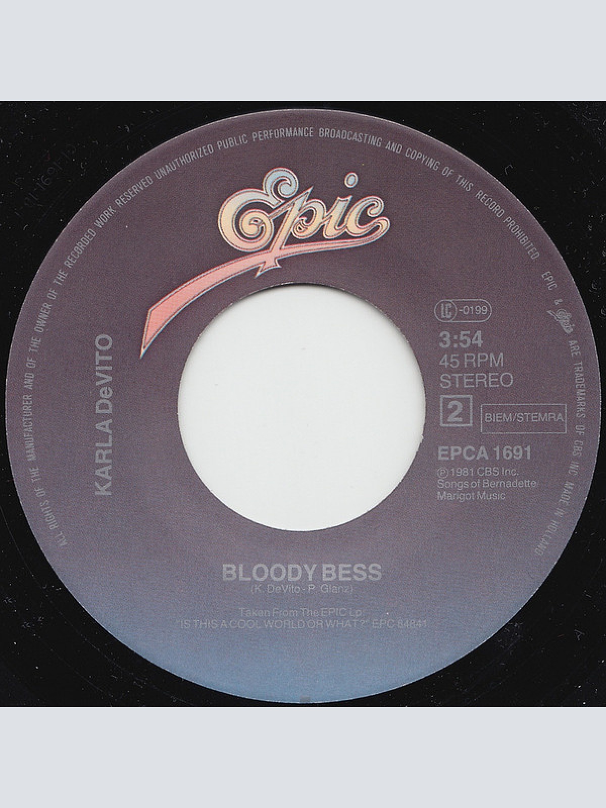 Vinyl / Karla DeVito - Cool World