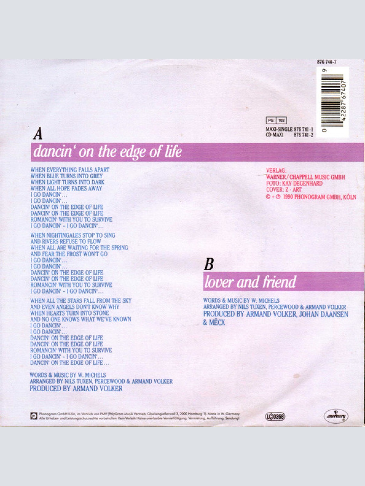 Vinyl / Percewood* - Dancin' On The Edge Of Life