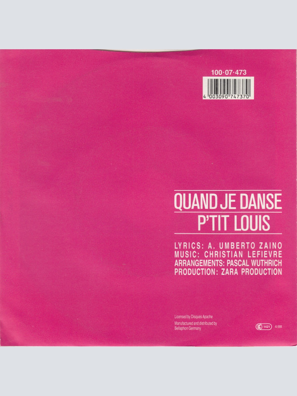 Vinyl / Anne Bertaud - Quand Je Danse