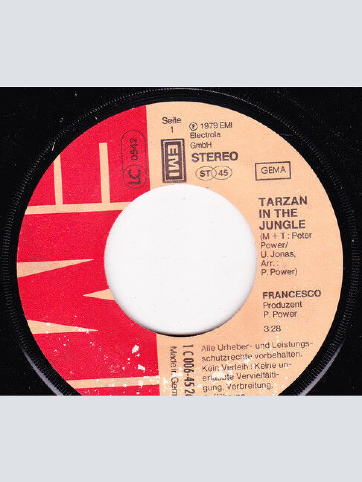 Vinyl / Francesco (9) - Tarzan In The Jungle