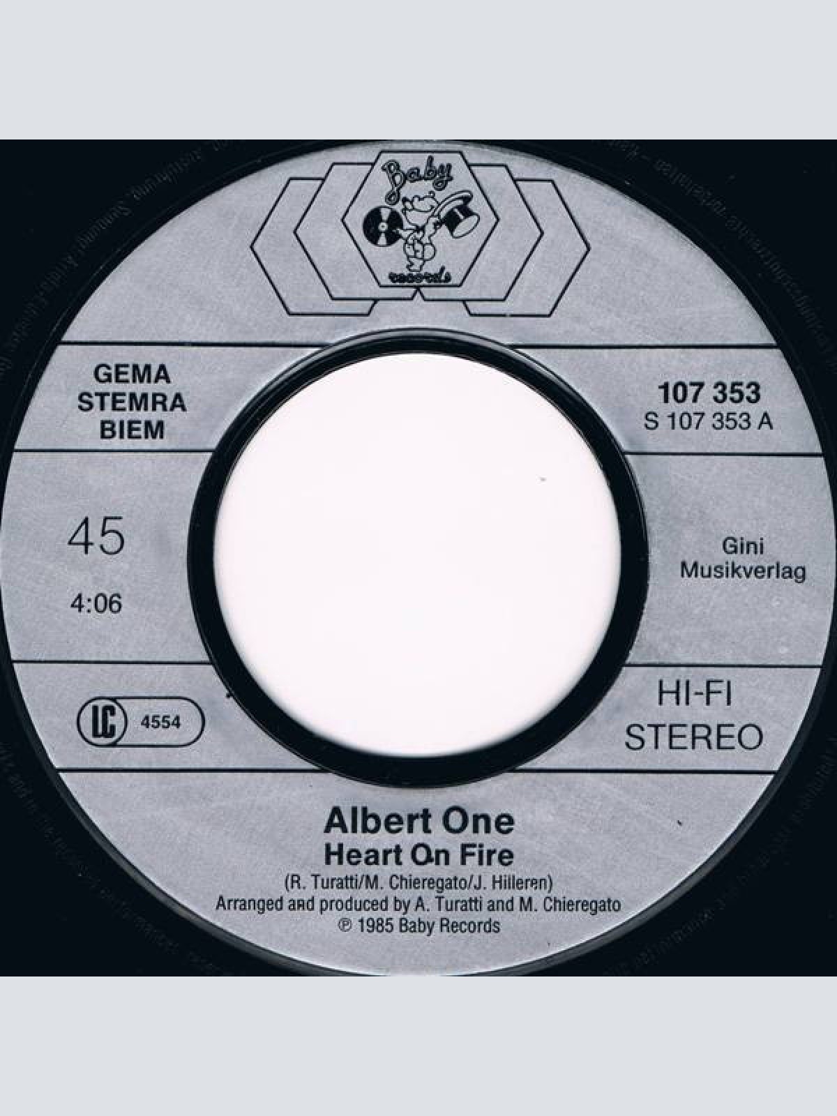 Vinyl / Albert One - Heart On Fire