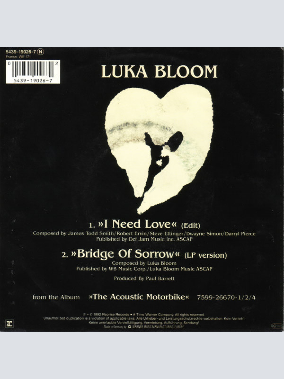 Vinyl / Luka Bloom - I Need Love