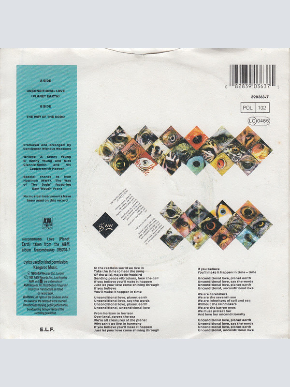 Vinyl / Gentlemen Without Weapons - Unconditional Love (Planet Earth)