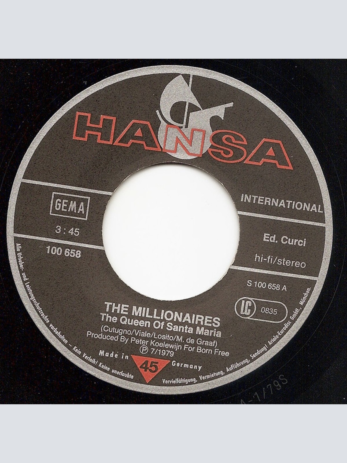 Vinyl / The Millionaires (2) - The Queen Of Santa Maria
