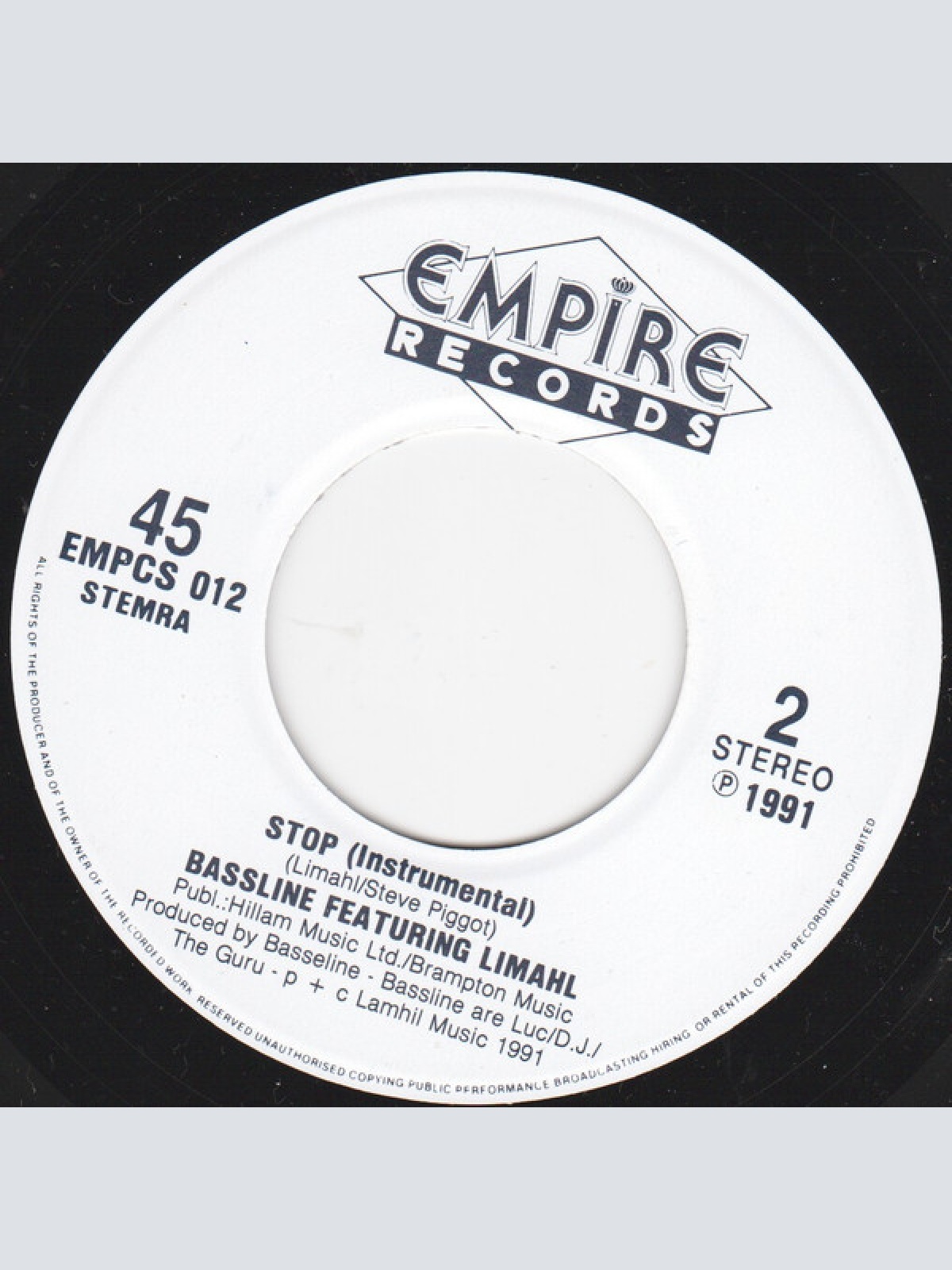 Vinyl / Bassline Featuring Limahl - Stop