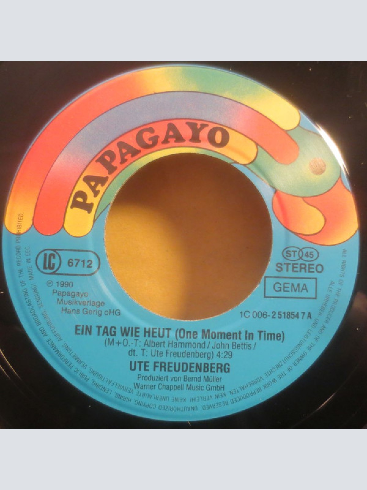 Vinyl / Ute Freudenberg - Ein Tag Wie Heut' (One Moment In Time)