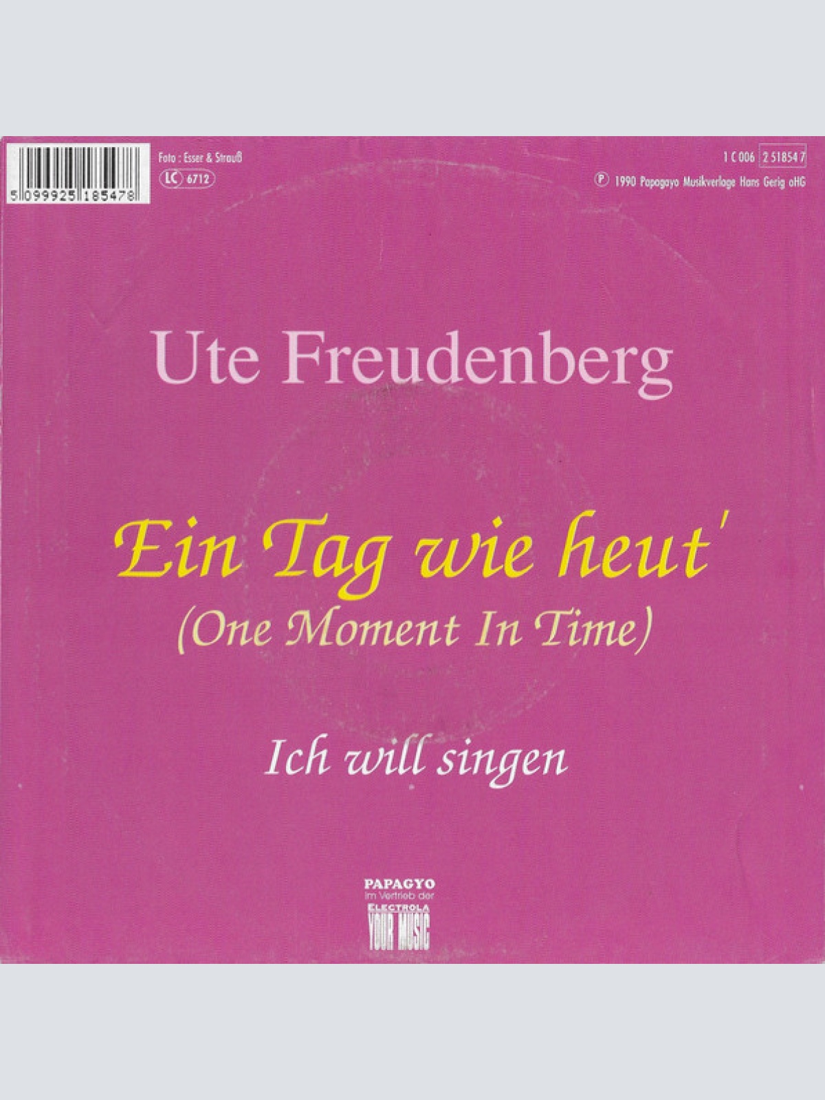 Vinyl / Ute Freudenberg - Ein Tag Wie Heut' (One Moment In Time)