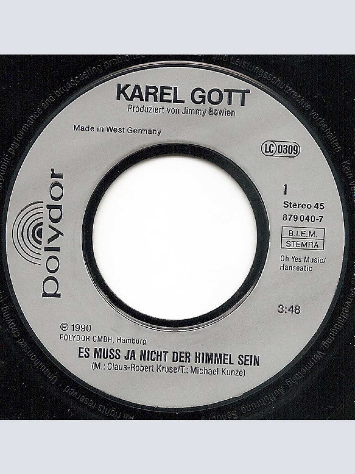 Vinyl / Karel Gott - Es Muss Ja Nicht Der Himmel Sein