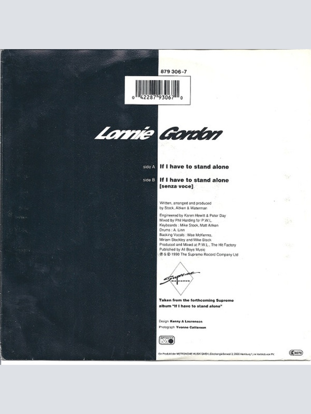 Vinyl / Lonnie Gordon - If I Have To Stand Alone