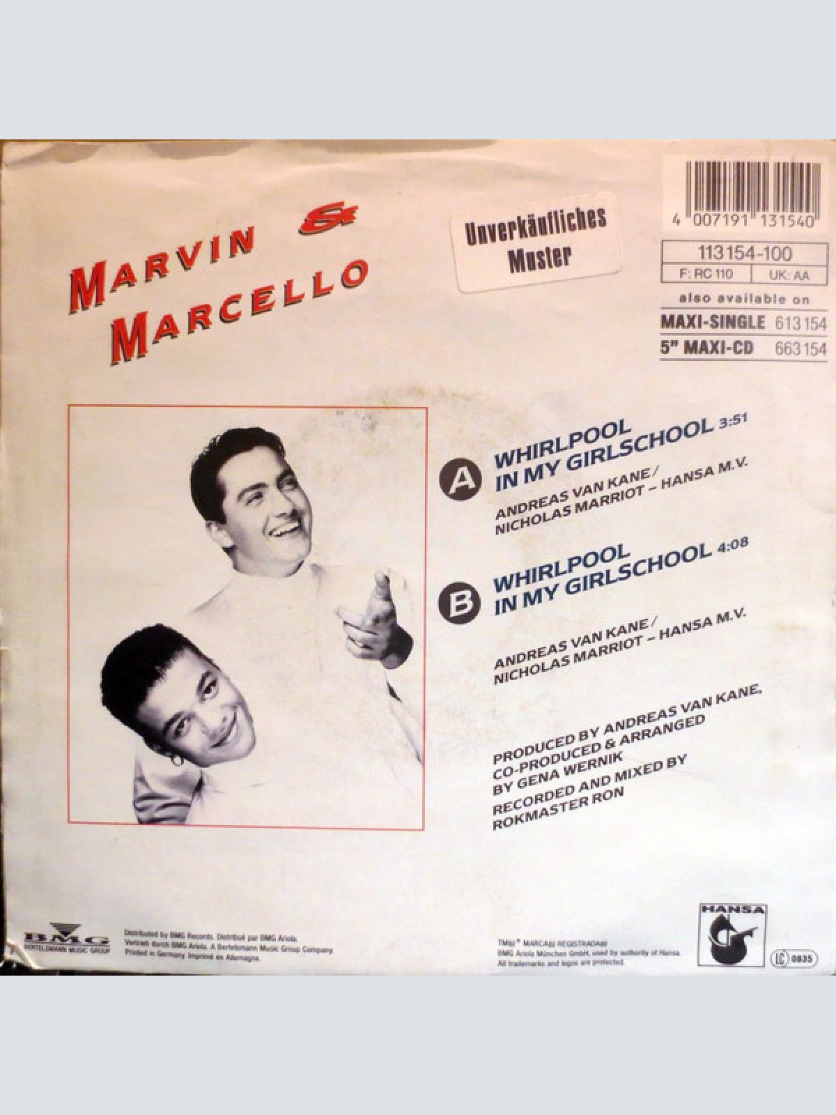 Vinyl / Marvin & Marcello - Whirlpool In My Girlschool