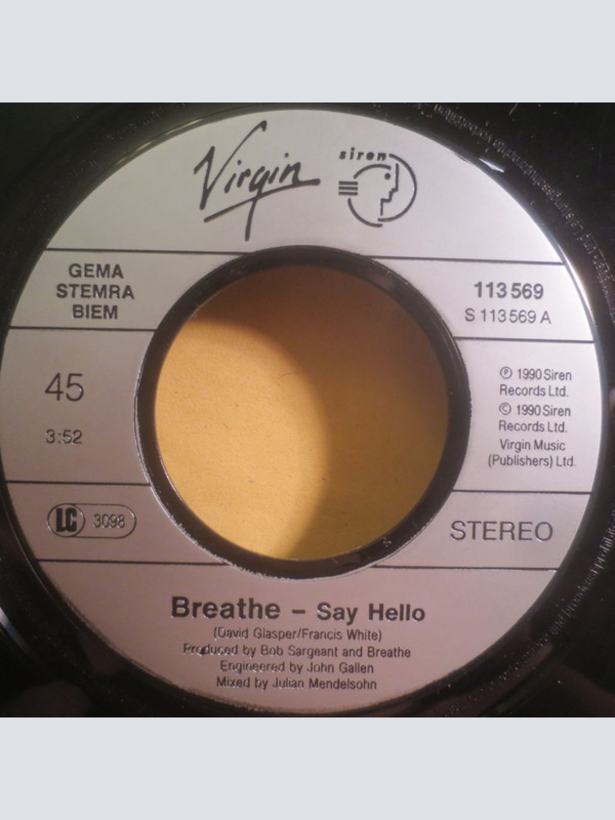 Vinyl / Breathe (3) - Say Hello