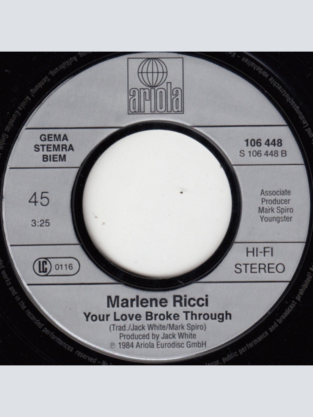 Vinyl / Marlene Ricci - Tonight