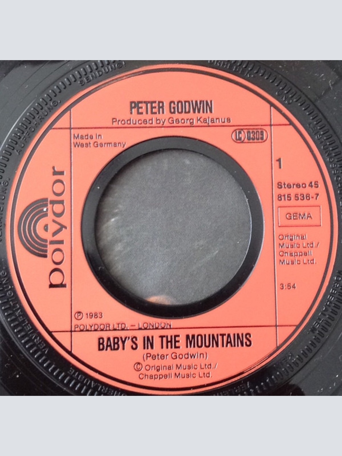 Vinyl / Peter Godwin - Baby's In The Mountains / Soul Of Love