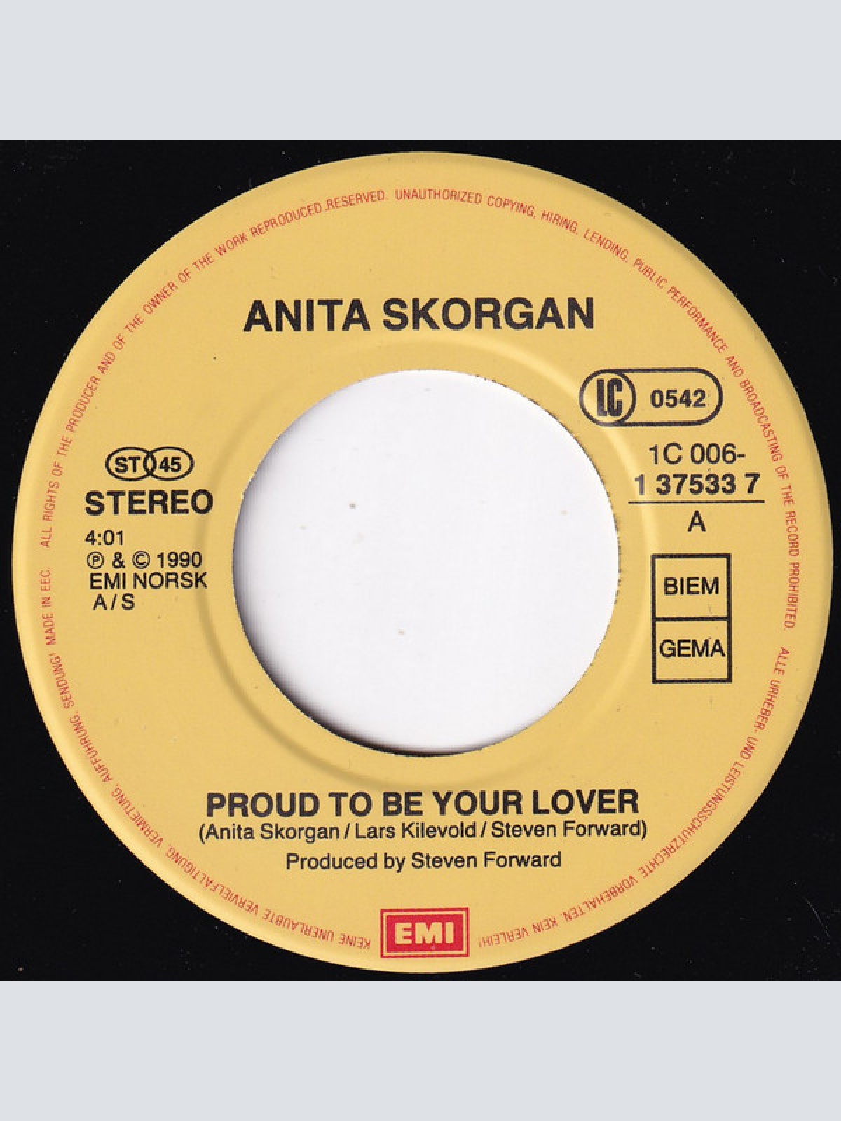 Vinyl / Anita Skorgan - Proud To Be Your Lover