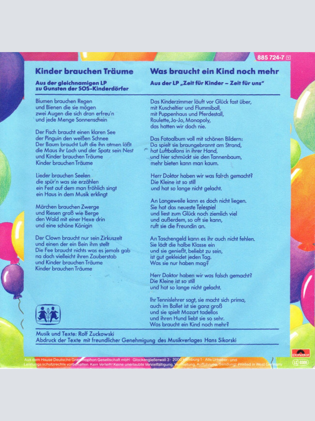 Vinyl / Rolf Zuckowski Und Seine Freunde* - Kinder Brauchen Träume