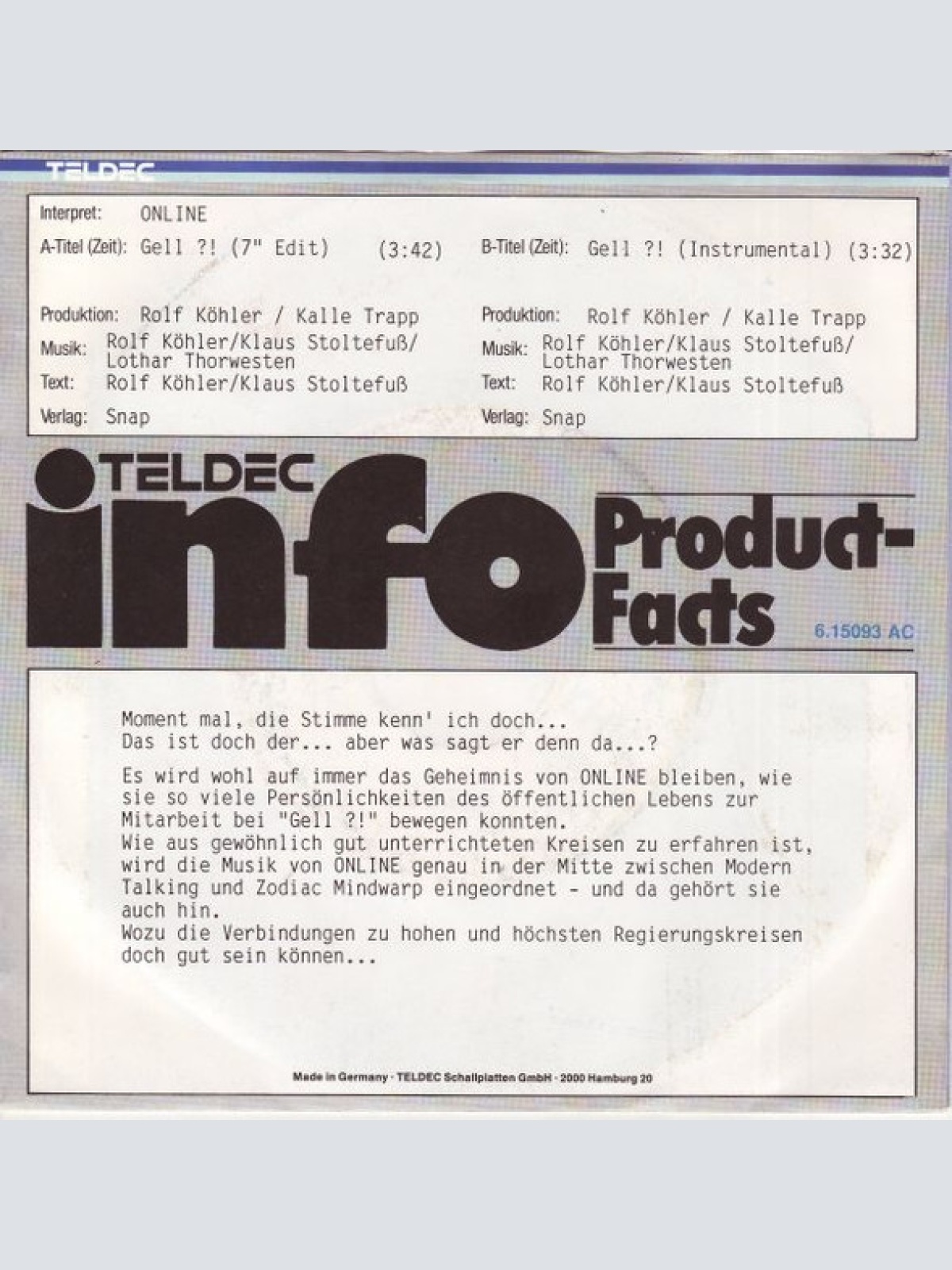 Vinyl / On Line (3) - Gell?!