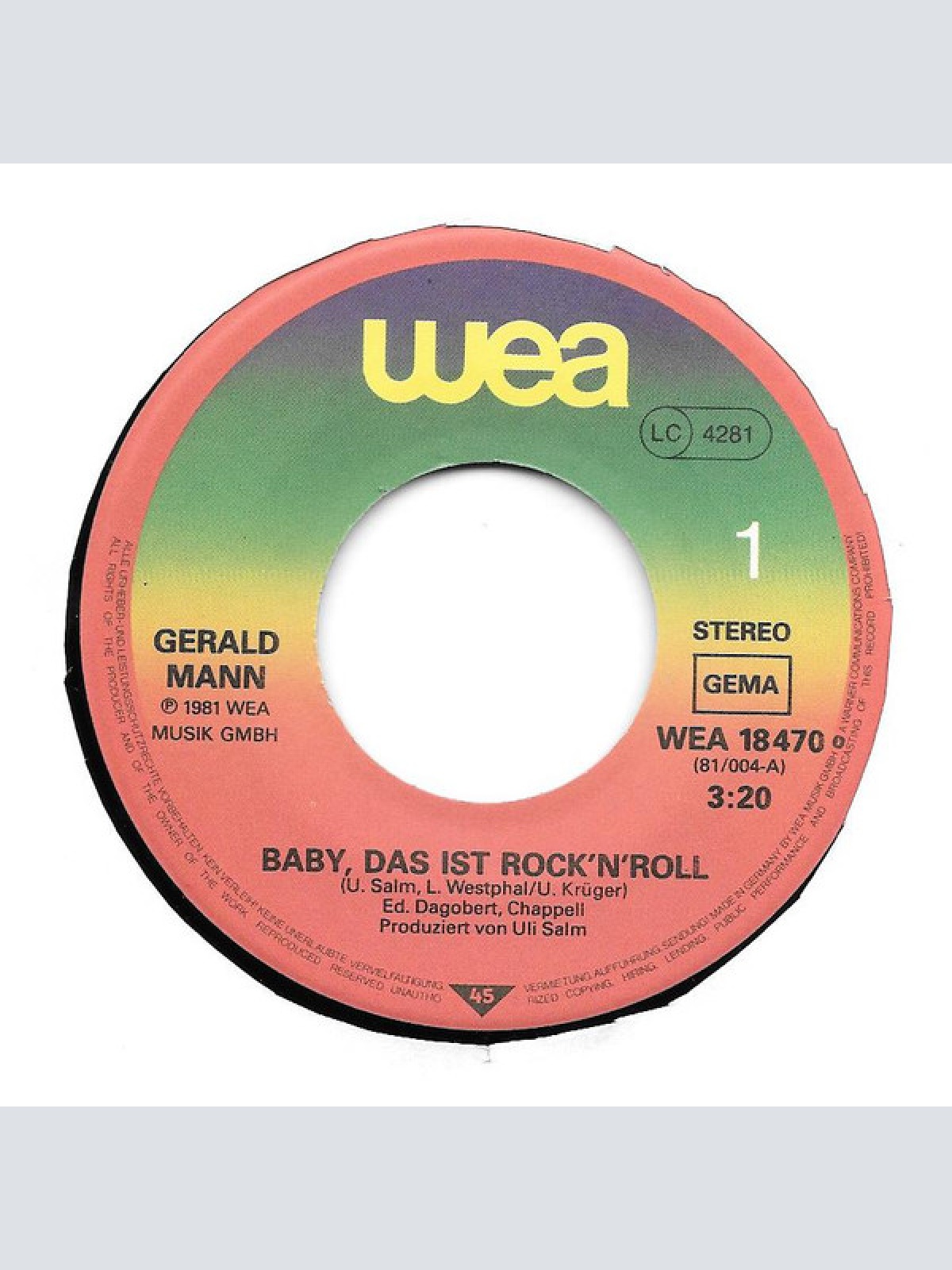 Vinyl / Gerald Mann - Baby, Das Ist Rock 'N' Roll