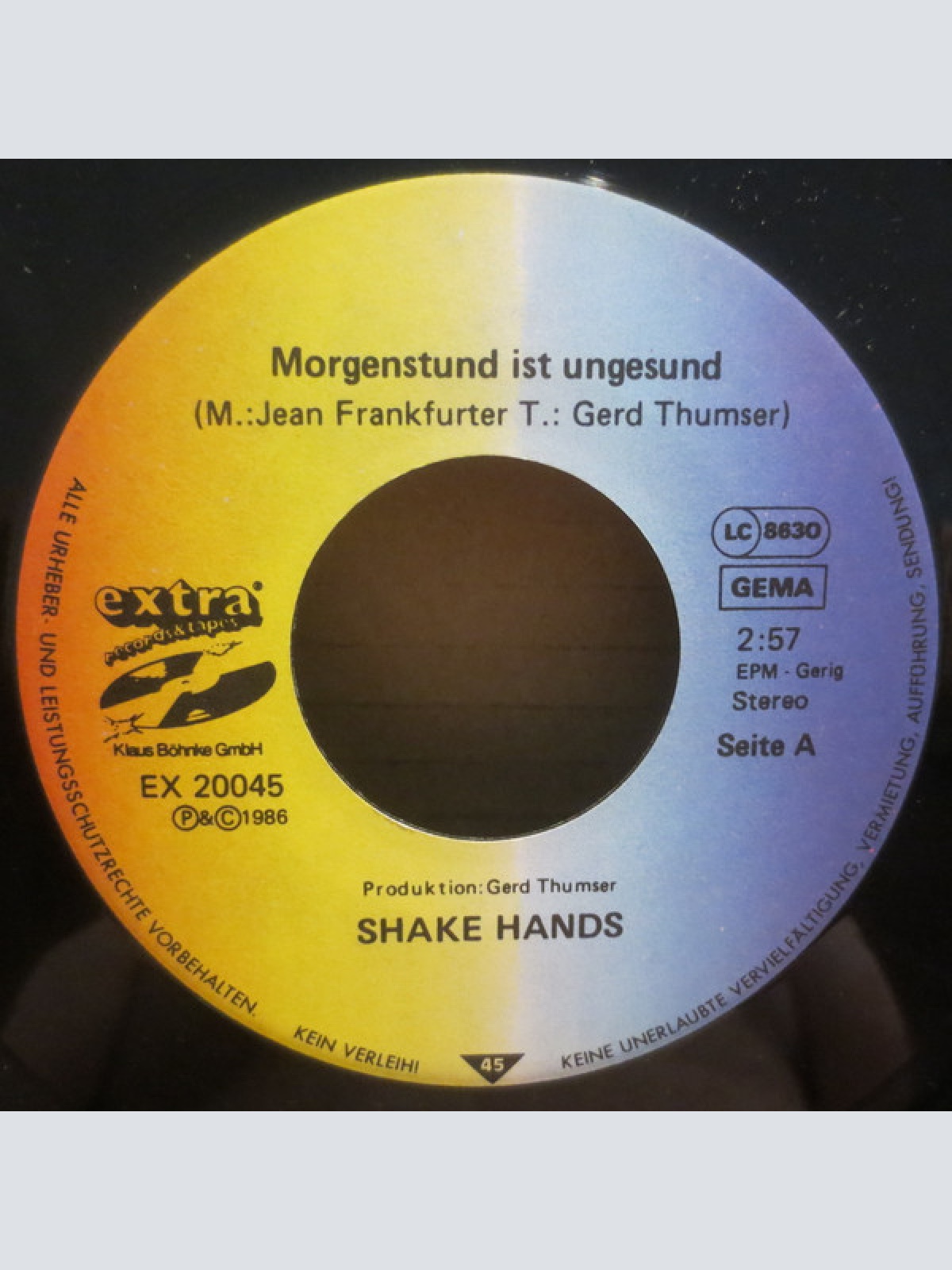 Vinyl / Shake Hands (2) - Morgenstund Ist Ungesund