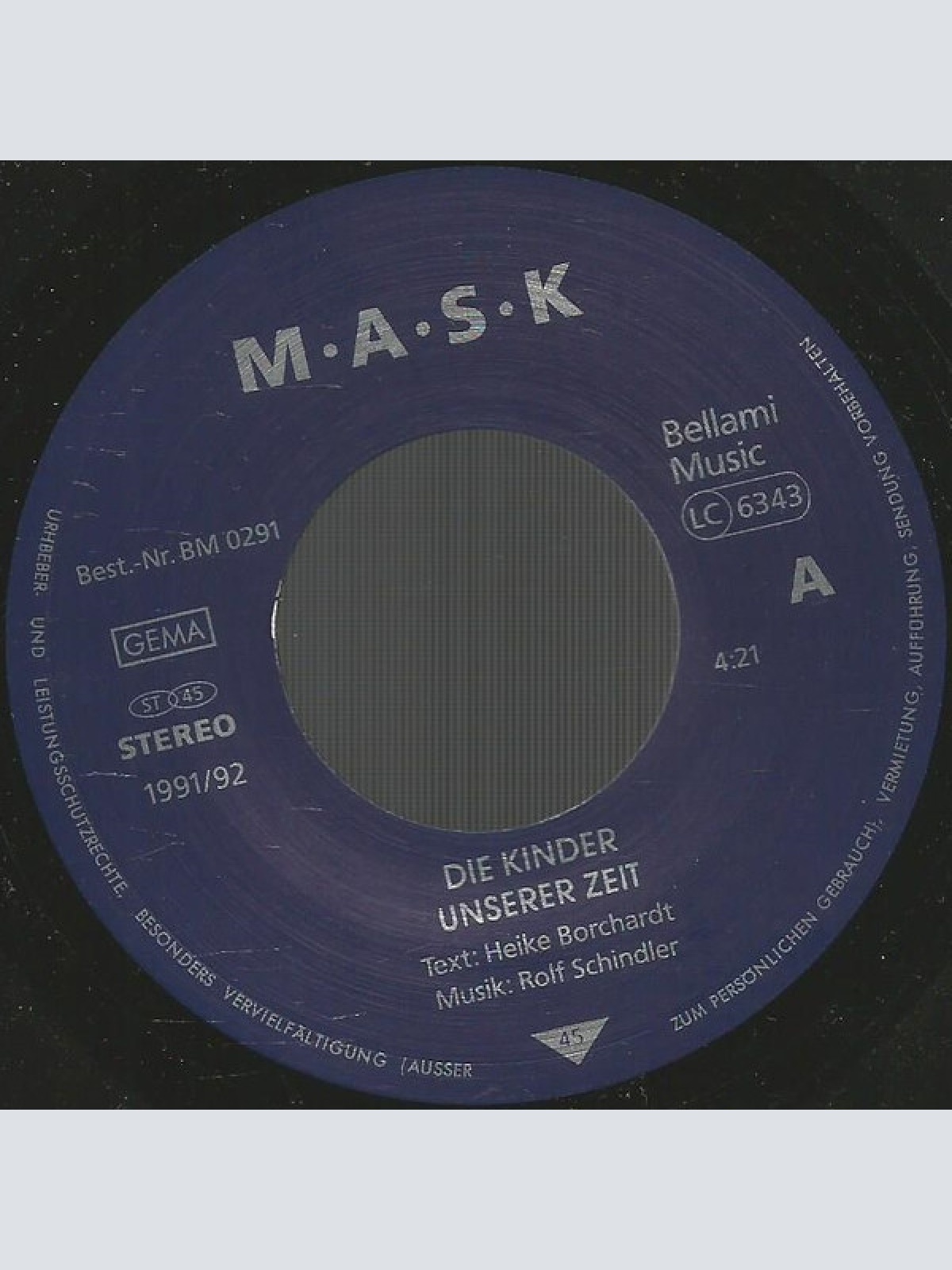 Vinyl / Gruppe M•A•S•K - Die Kinder Unserer Zeit