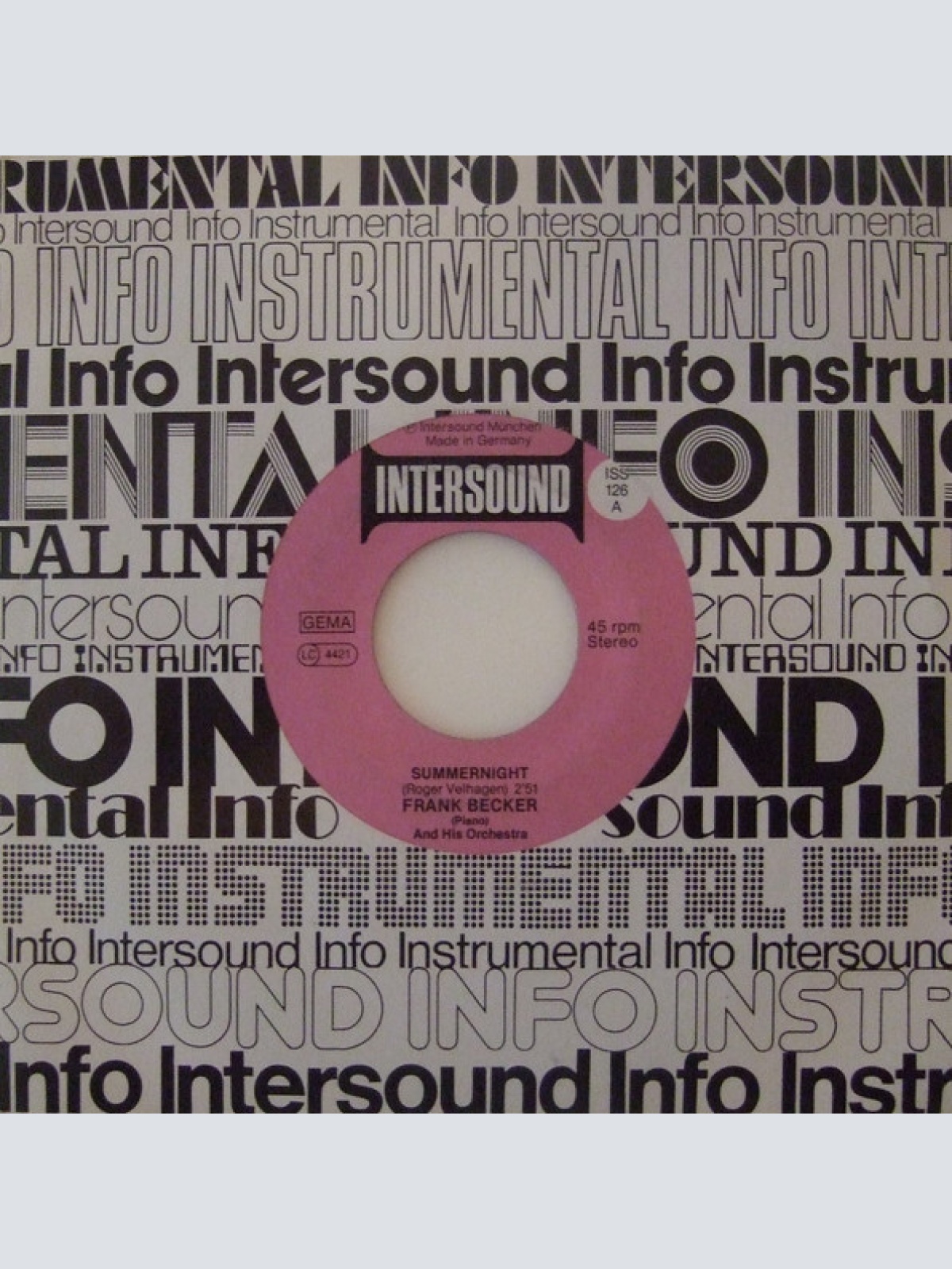 Vinyl / Frank Becker And His Orchestra - Summernight / Al Capone