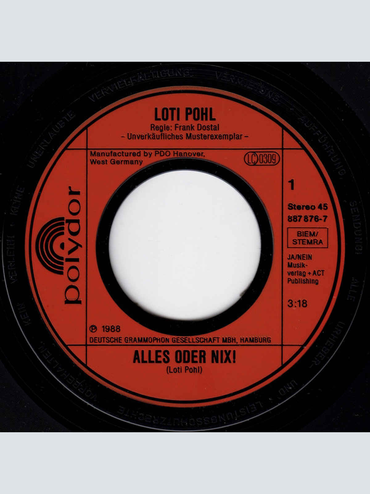 Vinyl / Loti Pohl - Alles Oder Nix!