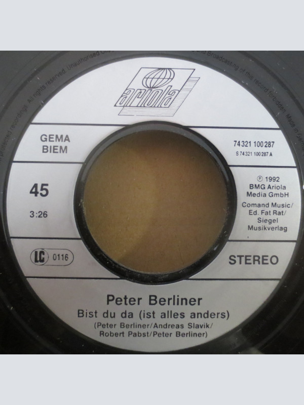 Vinyl / Peter Berliner (3) - Bist Du Da (Ist Alles Anders)