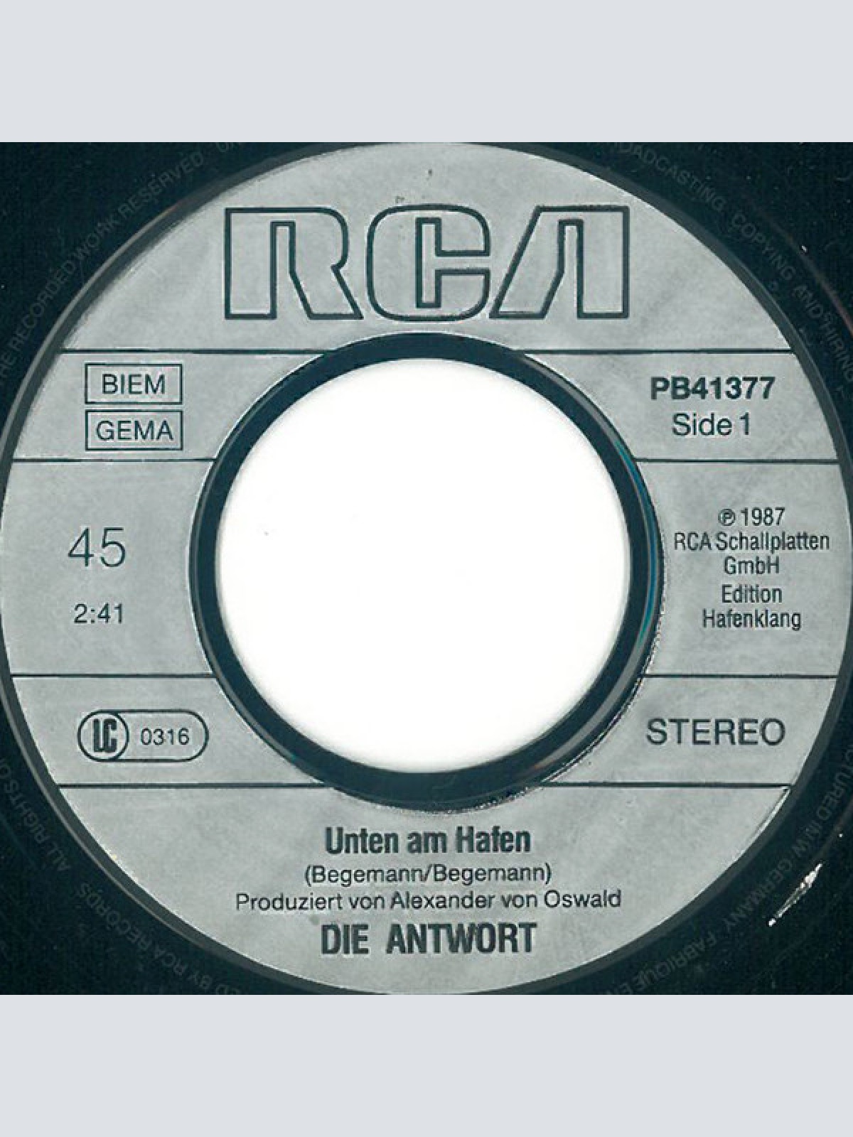Vinyl / Die Antwort (2) - Unten Am Hafen