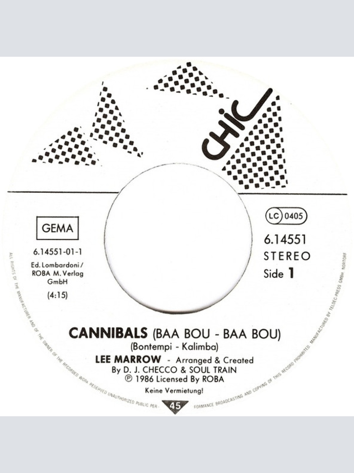 Vinyl / Lee Marrow - Cannibals (Baa-Boù - Baa Boù)