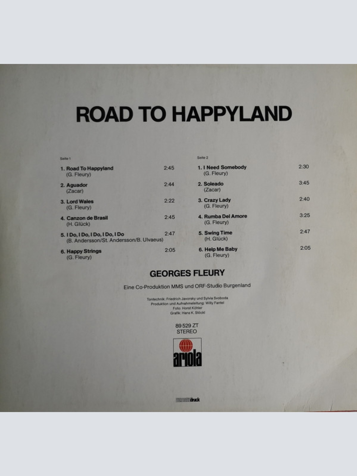 Vinyl / Georges Fleury* - Road To Happyland