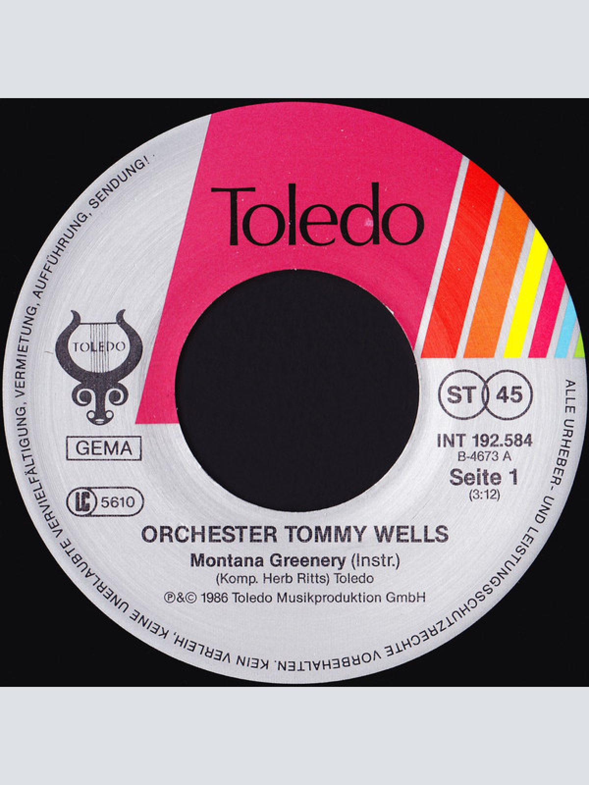 Vinyl / Orchester Tommy Wells - Montana Greenery / Moonlight Melody