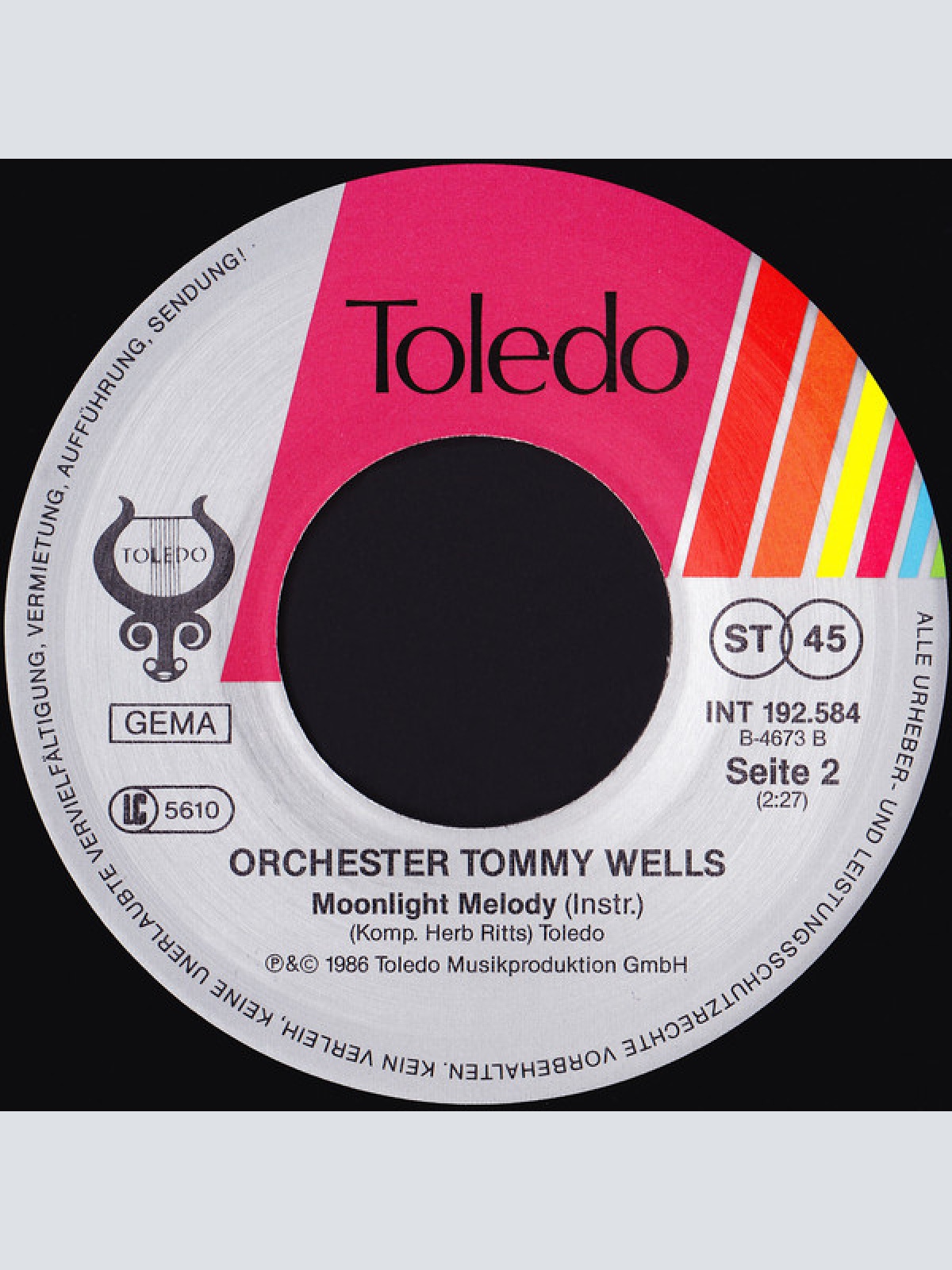Vinyl / Orchester Tommy Wells - Montana Greenery / Moonlight Melody
