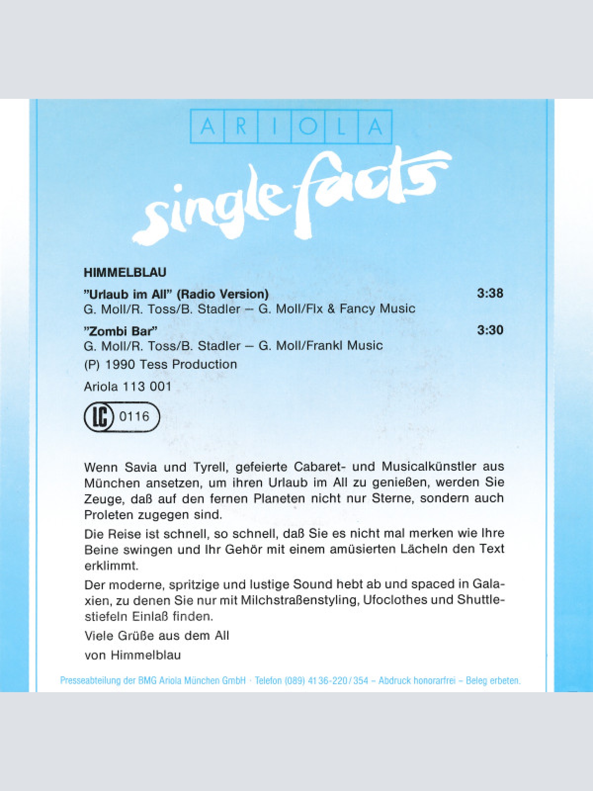 Vinyl / Himmelblau - Urlaub Im All