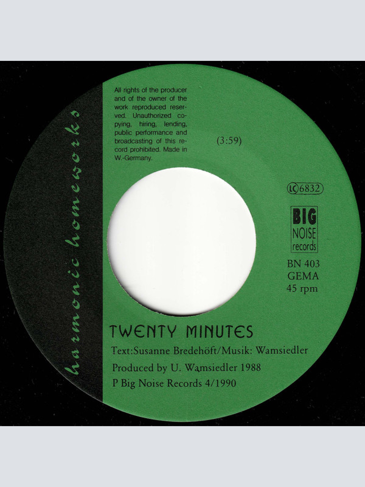 Vinyl / Harmonic Homeworks - Twenty Minutes