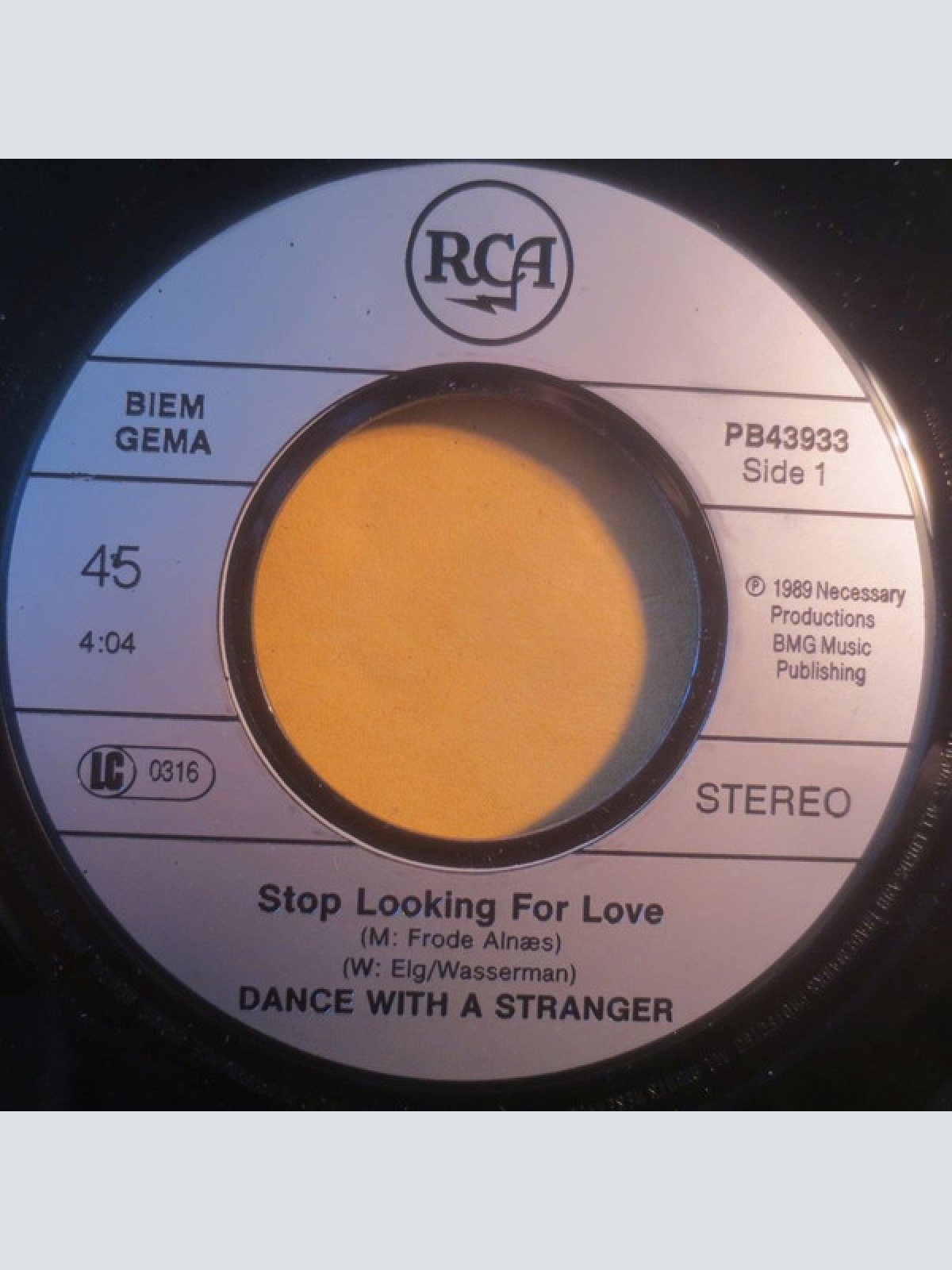 Vinyl / Dance With A Stranger - Stop Looking For Love