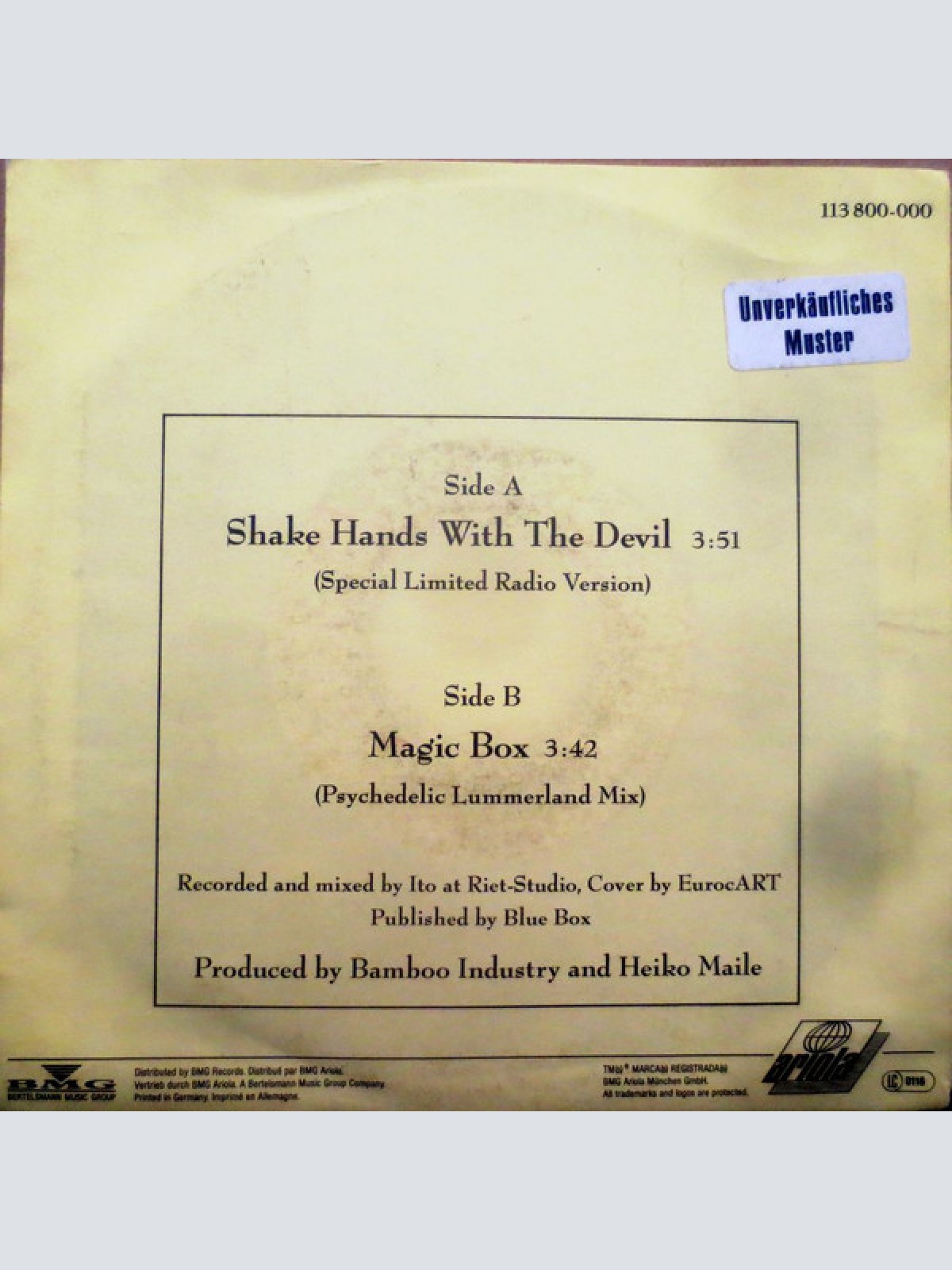 Vinyl / Bamboo Industry - Shake Hands With The Devil (Special Limited Radio Version)