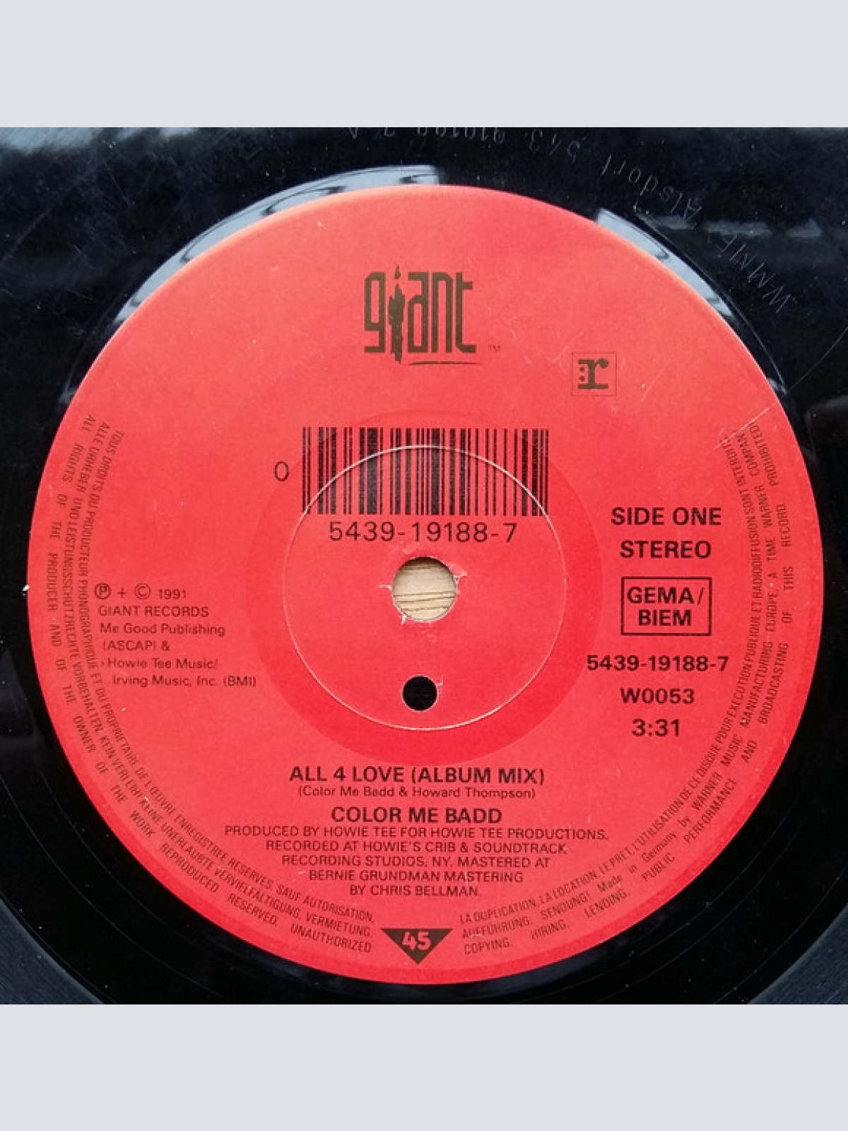 Vinyl / Color Me Badd - All 4 Love