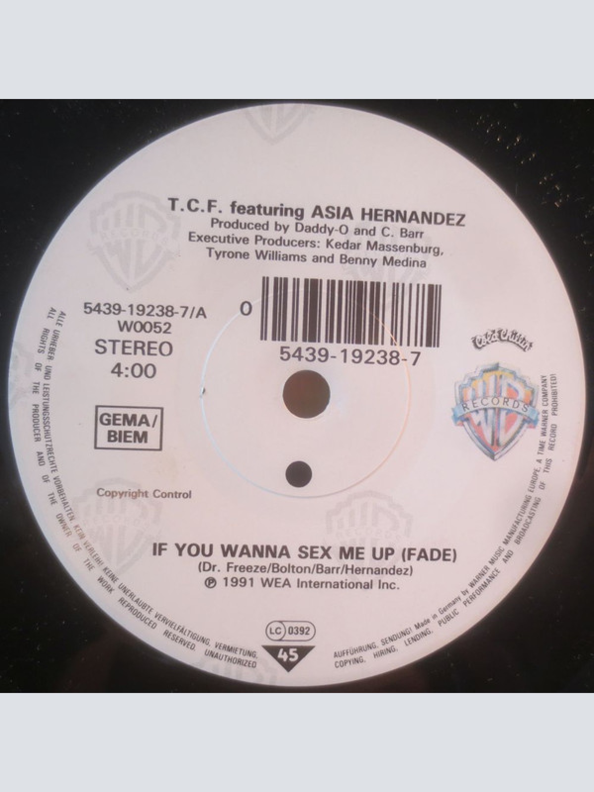 Vinyl / T.C.F.* Feat. Asia Fernandez* - If You Wanna Sex Me Up