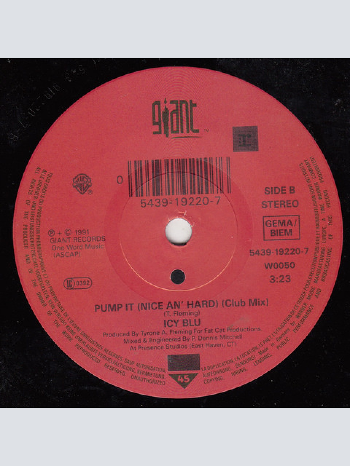 Vinyl / Icy Blu - Pump It Nice An' Hard