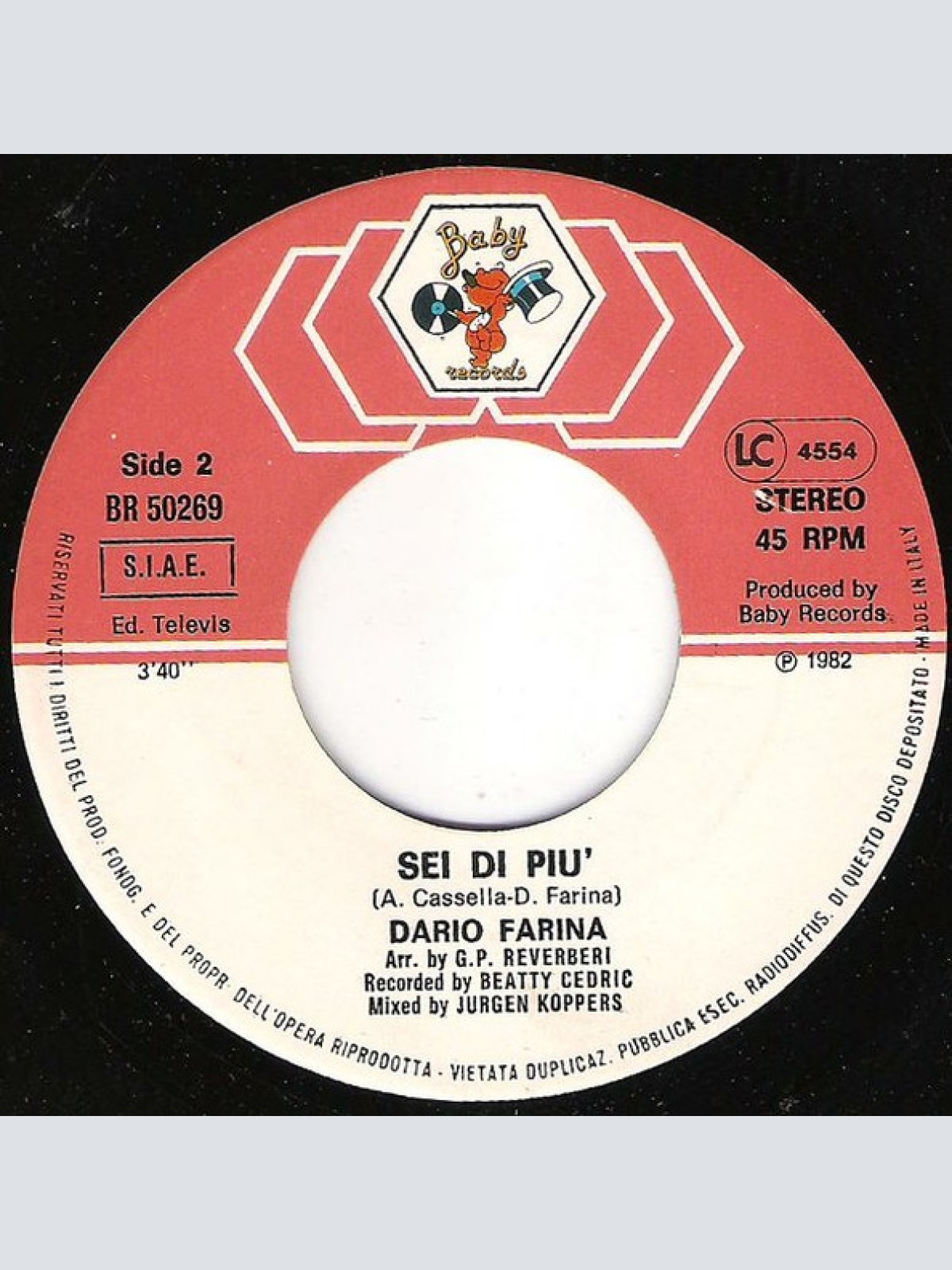 Vinyl / Dario Farina - Sei La Sola Che Amo