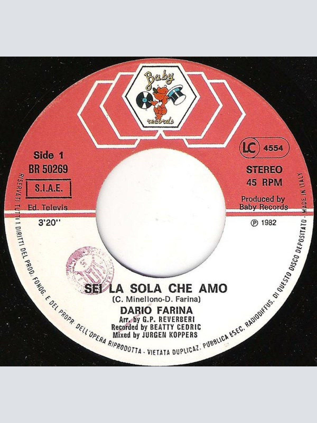 Vinyl / Dario Farina - Sei La Sola Che Amo