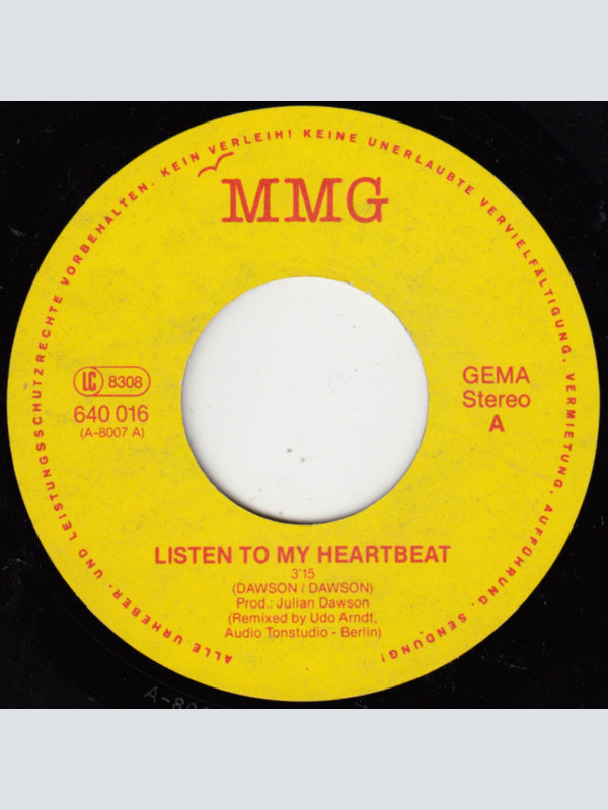 Vinyl / Julian Dawson - Listen To My Heartbeat
