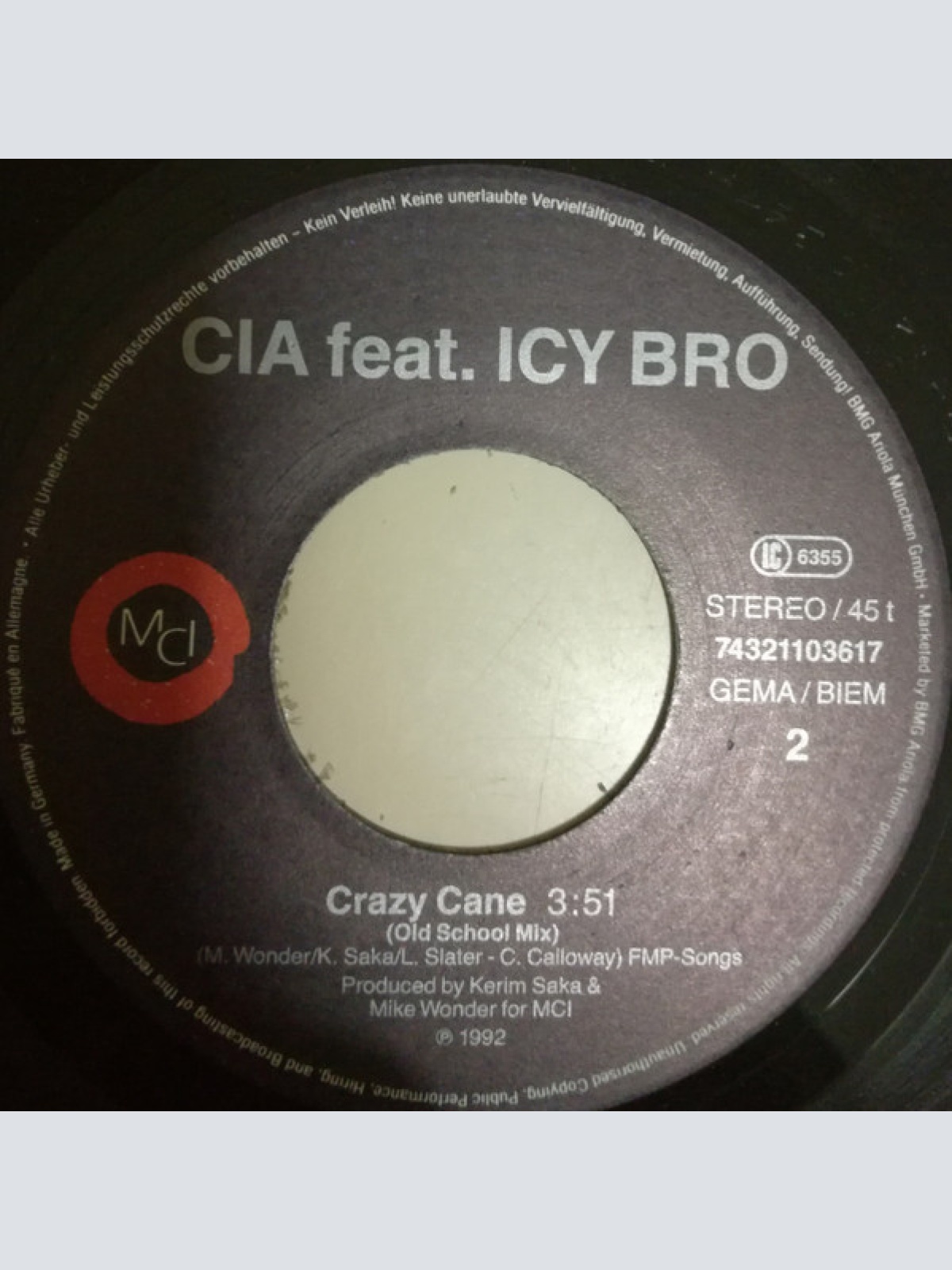 Vinyl / Cash In Advance Feat. Icy Bro - Crazy Cane