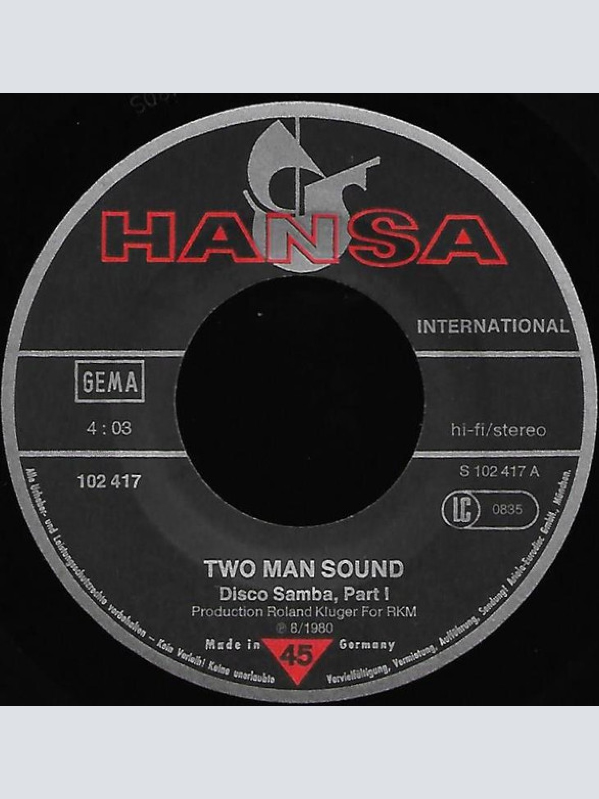 Vinyl / Two Man Sound - Disco Samba Part 1+2