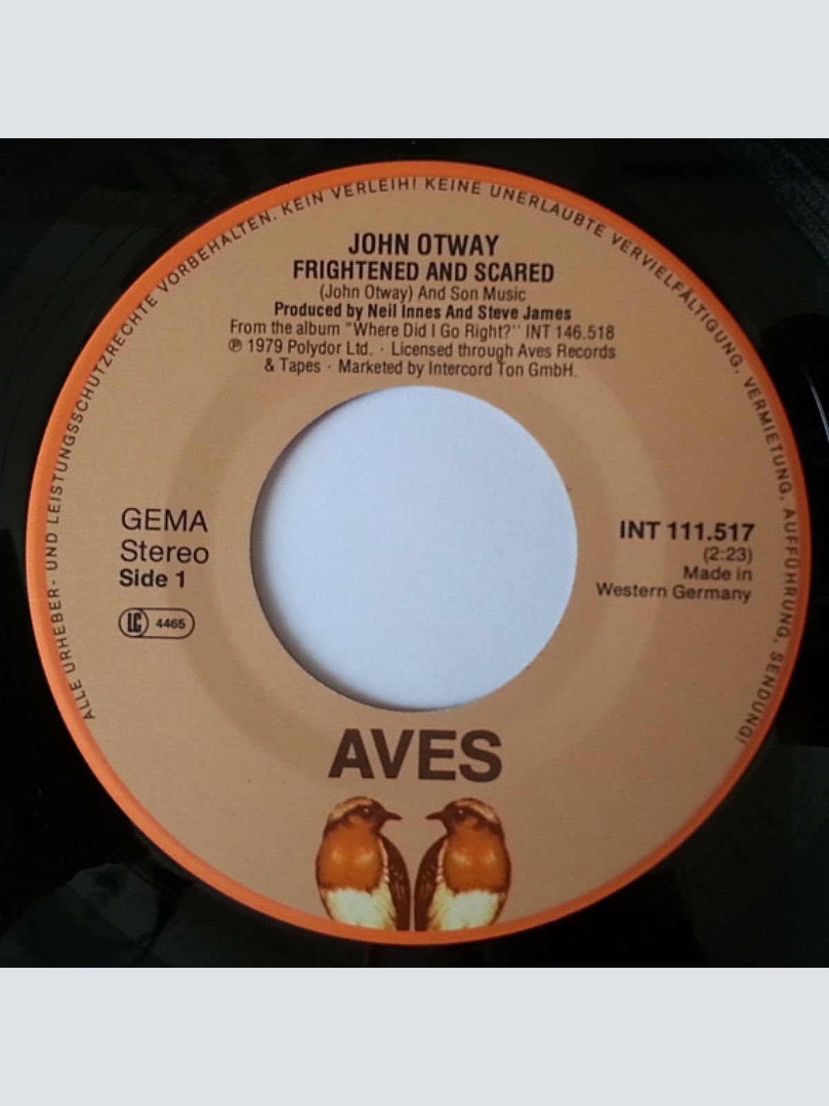 Vinyl / John Otway - Frightened And Scared