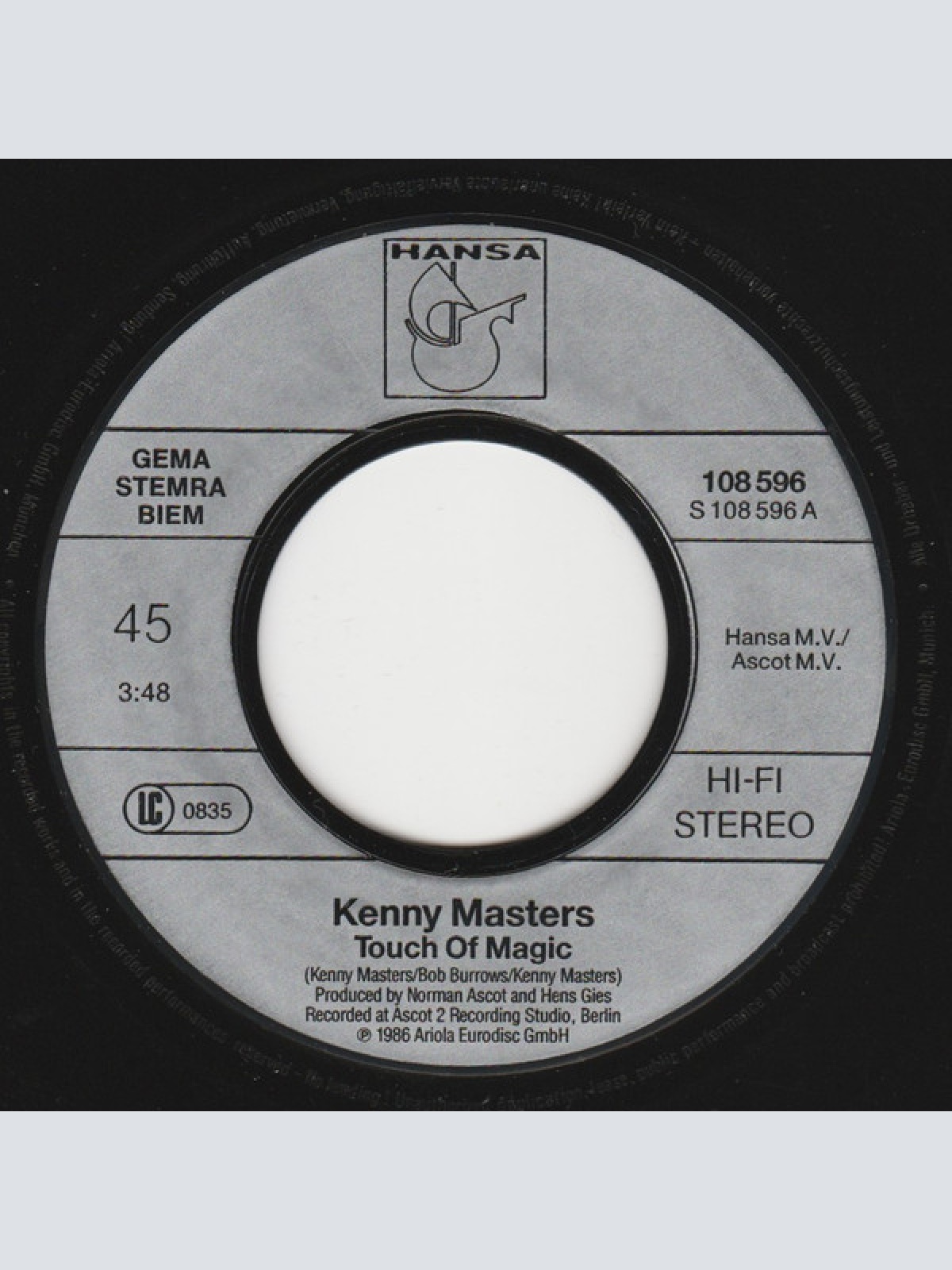 Vinyl / Kenny Masters - Touch Of Magic