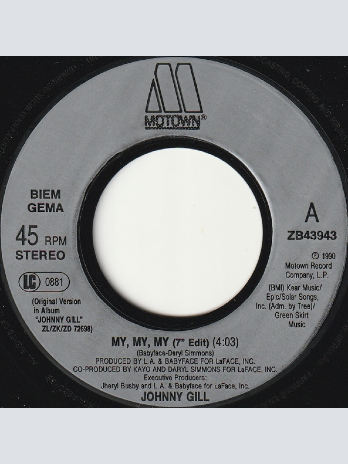 Vinyl / Johnny Gill - My My My