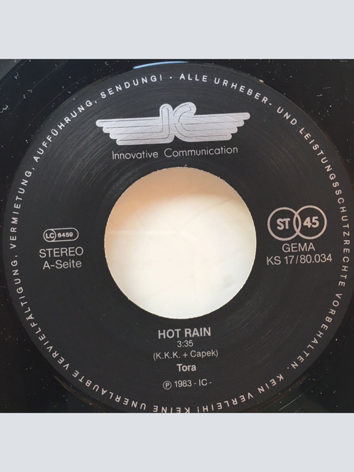 Vinyl / Tora (8) - Hot Rain / Pieces Of Ice