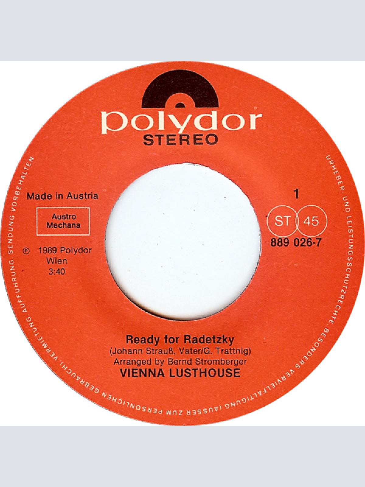 Vinyl / Vienna Lusthouse - Ready For Radetzky