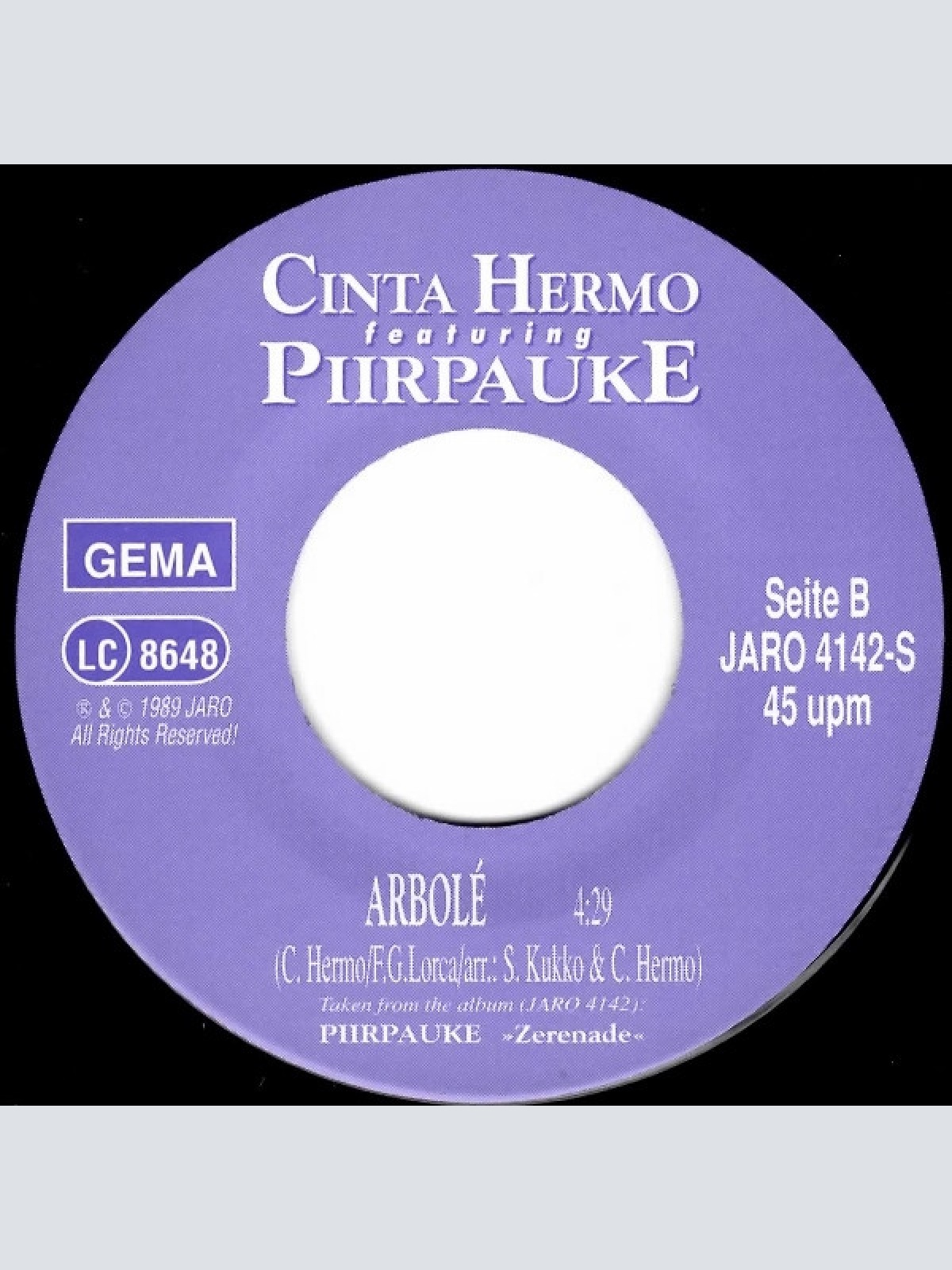 Vinyl / Cinta Hermo Featuring Piirpauke - La Luna