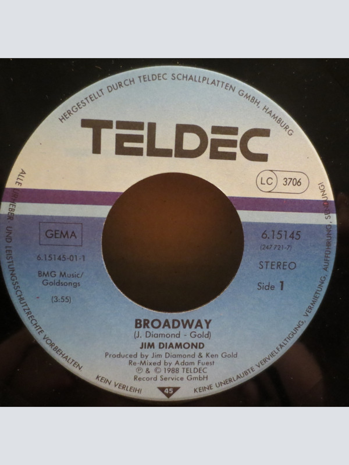 Vinyl / Jim Diamond - Broadway